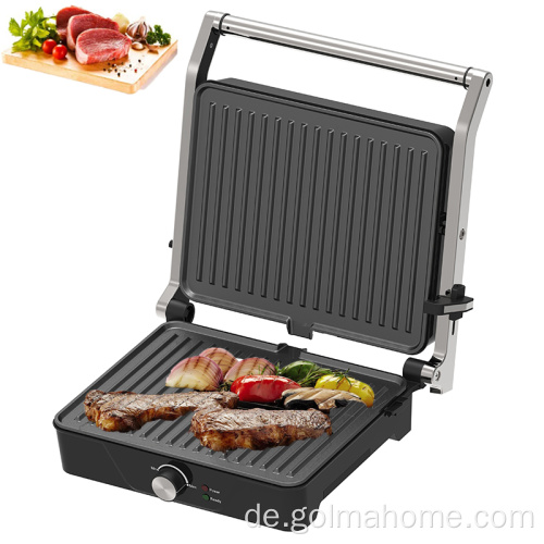 Kontakt Grill-BBQ-Grill-Sandwichpresse Panini-Hersteller mit Aluminiumhebel-LED-Anzeige elektrischer Grill